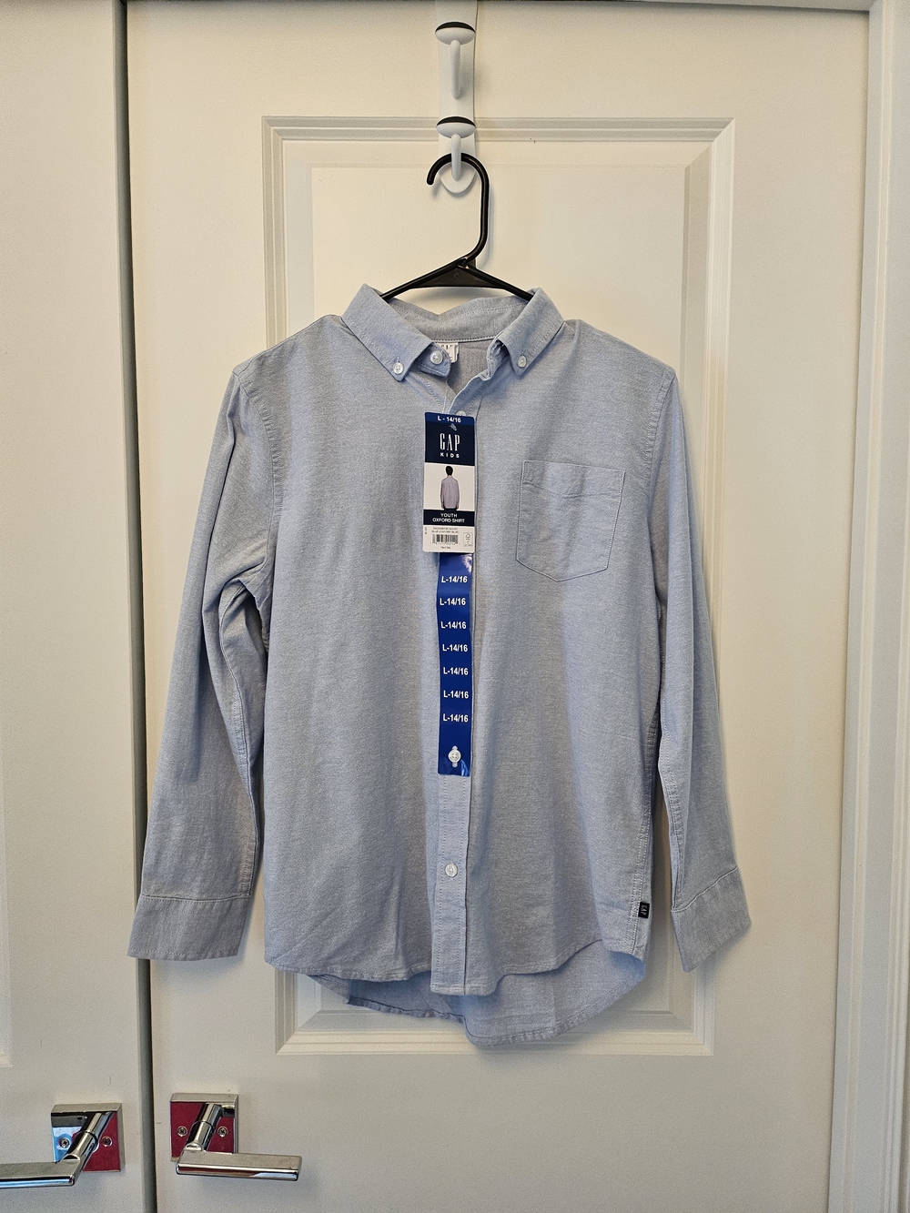 NEW GAP Light Blue Oxford Button-Down Shirt Large 14/16